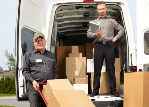 Student removals van preparing for a move in Catford
