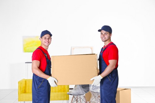 Removal van and packed boxes ready for a Catford home move