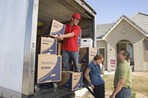 Fragile items carefully packed for a Catford house move