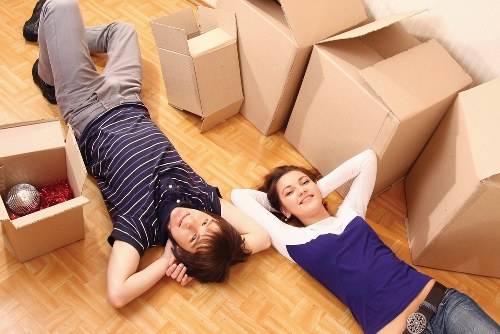 Packing boxes and furniture ready for a Catford removal van